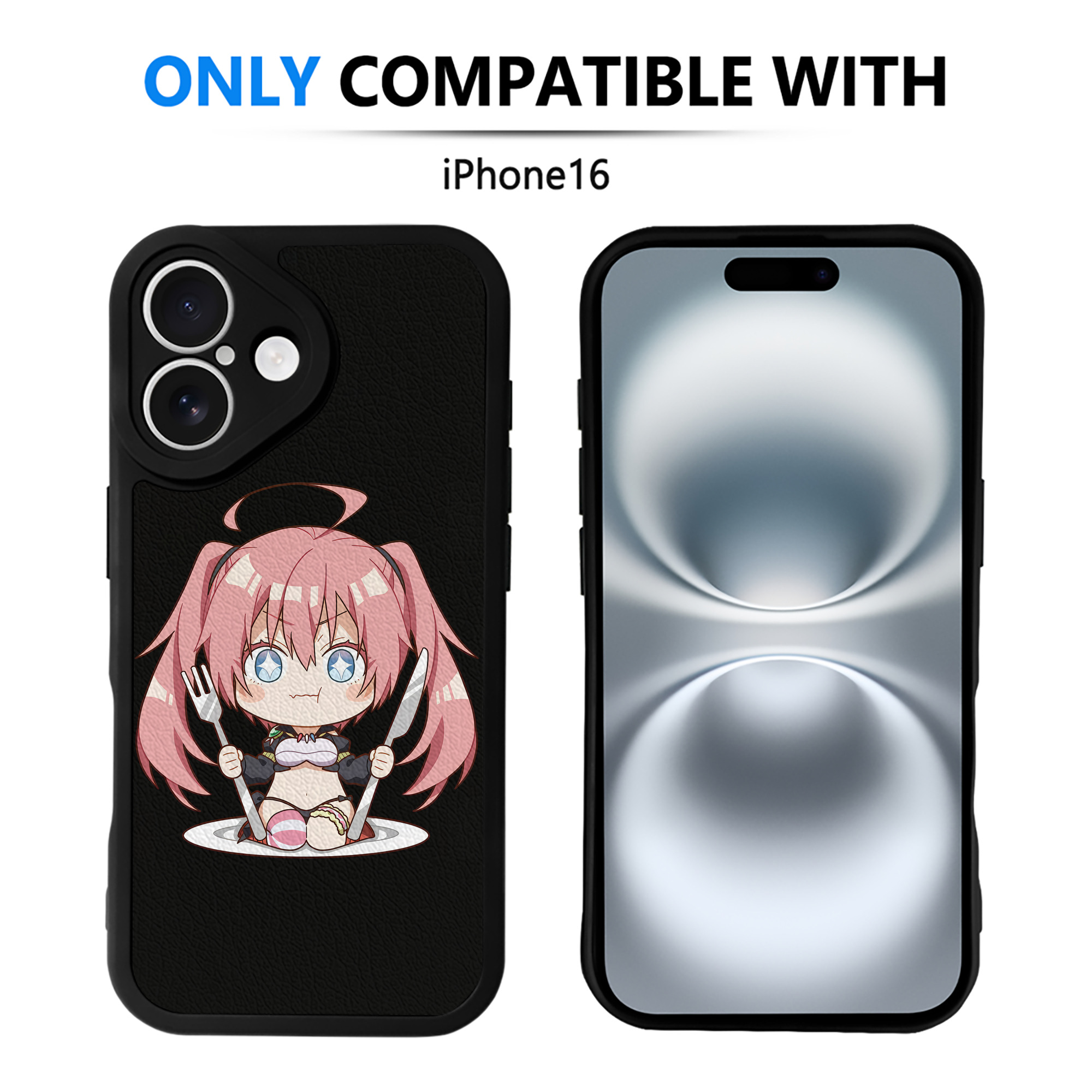 （画像用） 転スラ Regarding Reincarnated to Slime 【iPhone 16シリーズ対応】シリコンスマホケース（レザー調） 材質：シリコン